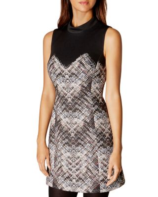 KAREN MILLEN Abstract Plaid Dress