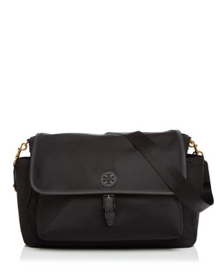 Tory Burch Scout Messenger Diaper Bag - Black In Black/gold
