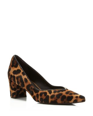 Stuart Weitzman Everyday Leopard Print Calf Hair Pumps