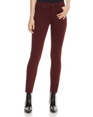 Ag Prima Cigarette Sateen Jeans In Deep Currant In Deep Currant