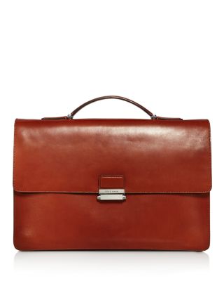 Cole Haan Men's Washington Leather Grand Briefcase In Brandy Brown