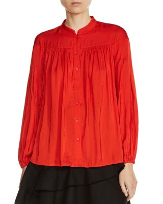 MAJE CUSMIA PLEATED SHIRT,H17CUSMIA