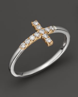 diamond cross bloomingdale ring gold yellow 14k ct bloomingdales jewelry