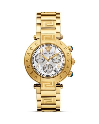 Versace Reve Chronograph Stainless Steel and Gold PVD Watch, 40mm