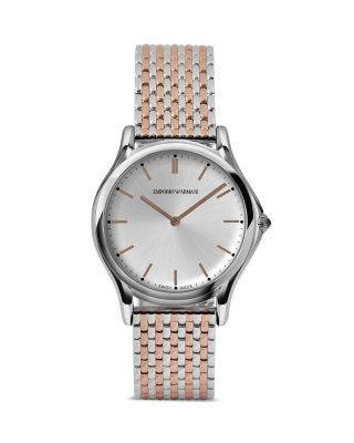 Emporio Armani Swiss Made EA SWISS MADE Rose Gold Ion Plated Stainless Steel Watch with Link Bracelet, 36mm