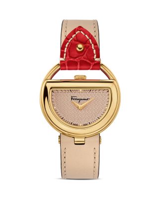 Salvatore Ferragamo Salvatore Ferragamo Ferragamo Special Edition Beige and Red Buckle Watch, 37mm