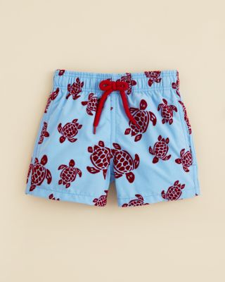 Vilebrequin Boys' Jim Flocked Turtle Swim Trunks - Sizes 2-8