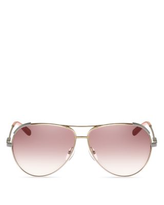 Chloé Women's Nerine Brow Bar Aviator Sunglasses, 60mm In Light Gold/peach/rose Gradient Lens