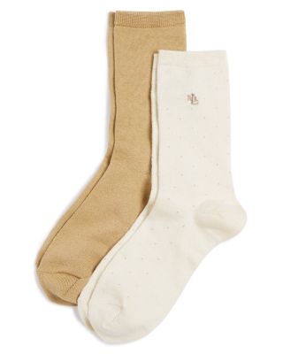 Lauren Ralph Lauren Super Soft Pin Dot Socks, Set of 2