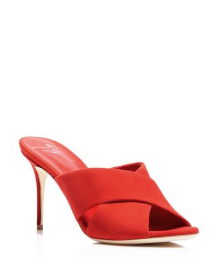 Giuseppe Zanotti Mistico Crisscross High Heel Slide Sandals