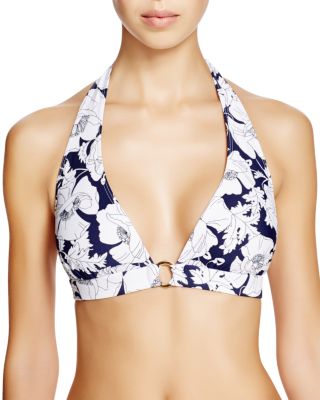 Shoshanna Poppies Halter Bikini Top