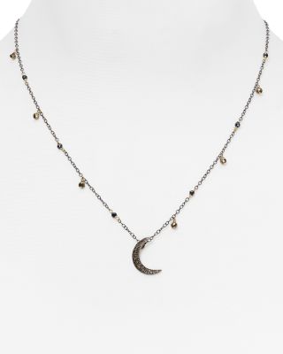 Ela Rae Diamond Moon Pendant Necklace, 18