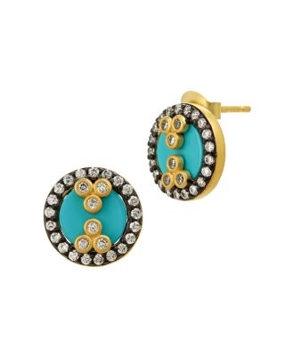 Freida Rothman Turquoise Slice Stud Earrings