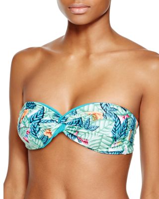 Mara Hoffman Leaf Twist-Front Bandeau Bikini Top 