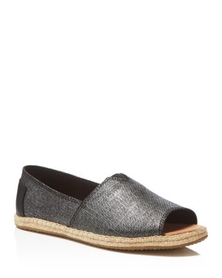 TOMS Alpargata Metallic Open Toe Espadrille Flats