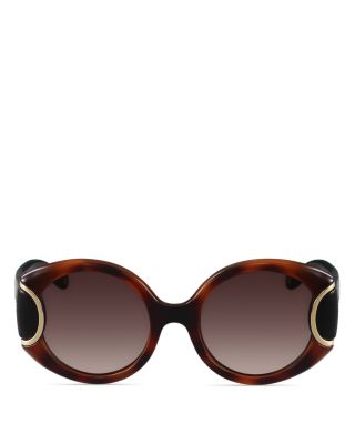 Salvatore Ferragamo Signature Leather Sunglasses, 54mm