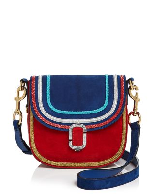 MARC JACOBS Small Suede Bicolor Shoulder Bag