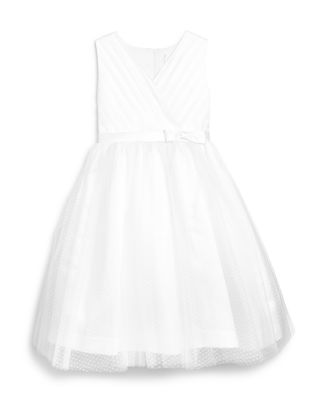 US Angels Girls' Tulle Overlay Ballerina Flower Girl Dress - Sizes 2-4T