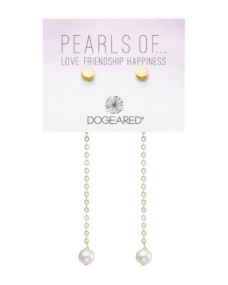 Dogeared Cultured Freshwater Pearl Front-Back Earrings