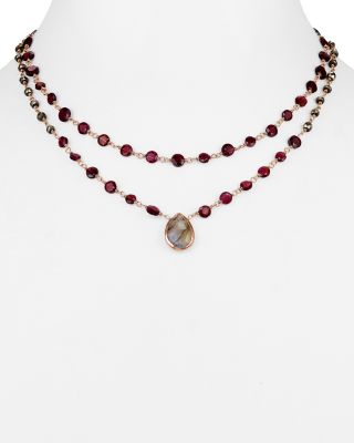 Ela Rae Leandra Double Layer Necklace, 14