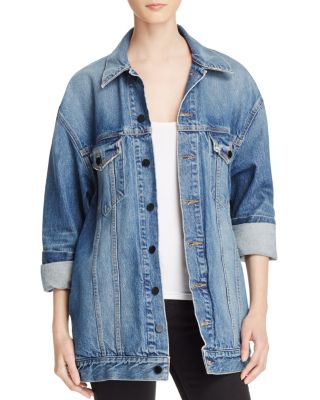 T by Alexander Wang Daze Denim Jacket in Light Indigo Aged