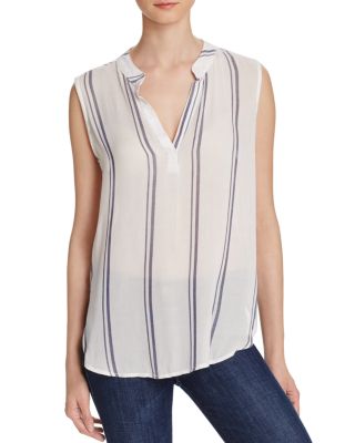 Bella Dahl Striped Sleeveless Henley Top