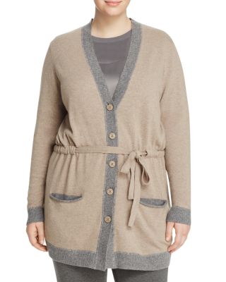 Marina Rinaldi Madrina Drawstring Colorblock Cardigan