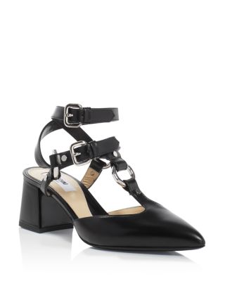 Moschino Pointed Toe Ankle Strap Pumps