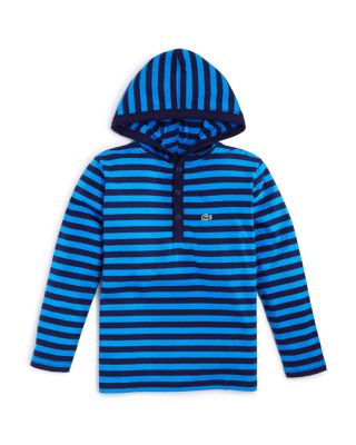 Lacoste Boys' Striped Jersey Hooded Tee - Sizes 4-16