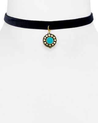 Vanessa Mooney Charm Velvet Choker Necklace, 10