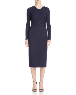 Lafayette 148 New York Wrap Overlay Midi Dress