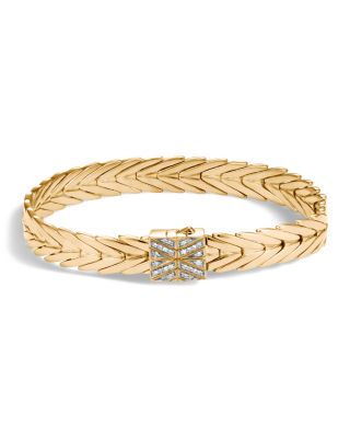 John Hardy 18K Yellow Gold Modern Chain Bracelet with Diamonds