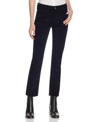 FRAME Cropped Mini Boot Jeans in Deep Blue Dive