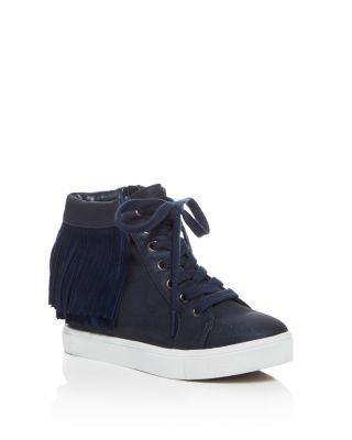 STEVE MADDEN Girls' Fringe High Top Sneakers - Little Kid, Big Kid