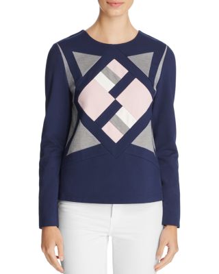 FINITY Geometric Pattern Scuba Sweater