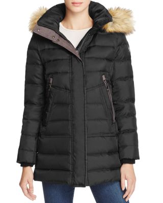 VINCE CAMUTO Faux Fur-Trim Puffer Coat