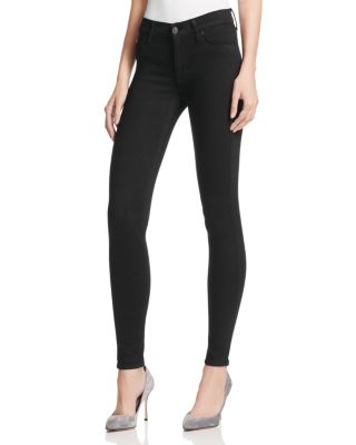 Hudson Mid Rise Super Skinny Jeans in Black