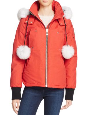 Moose Knuckles Fox Fur Trim Beaver Down Jacket