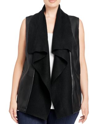 Bagatelle Plus Draped Faux Leather Vest