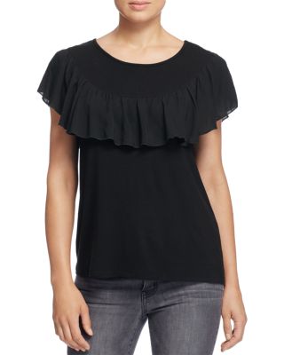 Kim & Cami Ruffle Mixed Media Top - 100% Bloomingdale's Exclusive