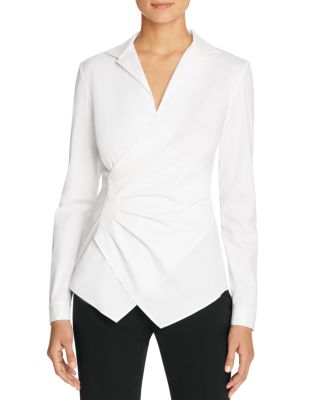 Lafayette 148 New York Odetta Tucked Faux Wrap Blouse