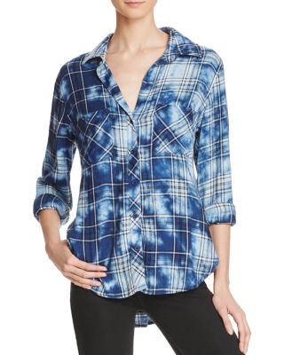 Bella Dahl Two Pocket Plaid Button Down Shirt