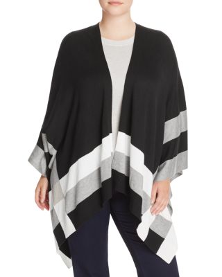 Calvin Klein Plus Striped Poncho