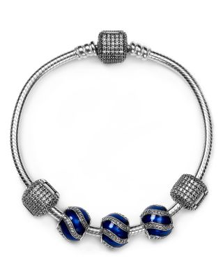 PANDORA Sterling Silver Enamel & Pavé Bracelet