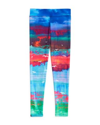 ONZIE Girls' Abstract Beach Scene Print Leggings - Sizes 4-16