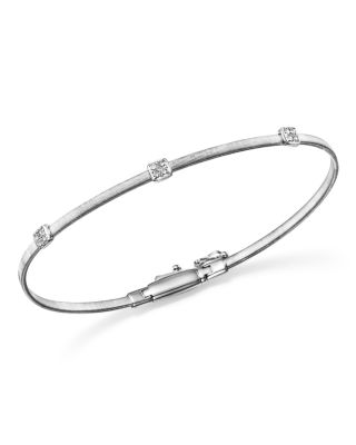 Marco Bicego 18K White Gold Masai Small Three Station Diamond Bracelet