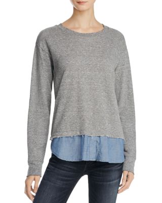 Current/Elliott The Detention Layered-Look Sweatshirt