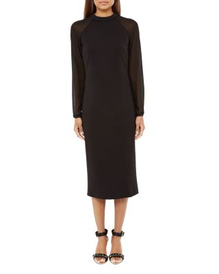 Ted Baker Wrenti Sheer Sleeve Midi Dress