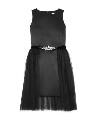 David Charles Girls' Satin & Tulle Dress - Sizes 7-16 