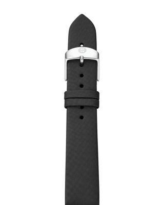 MICHELE Grey Leather Watch Strap, 16mm